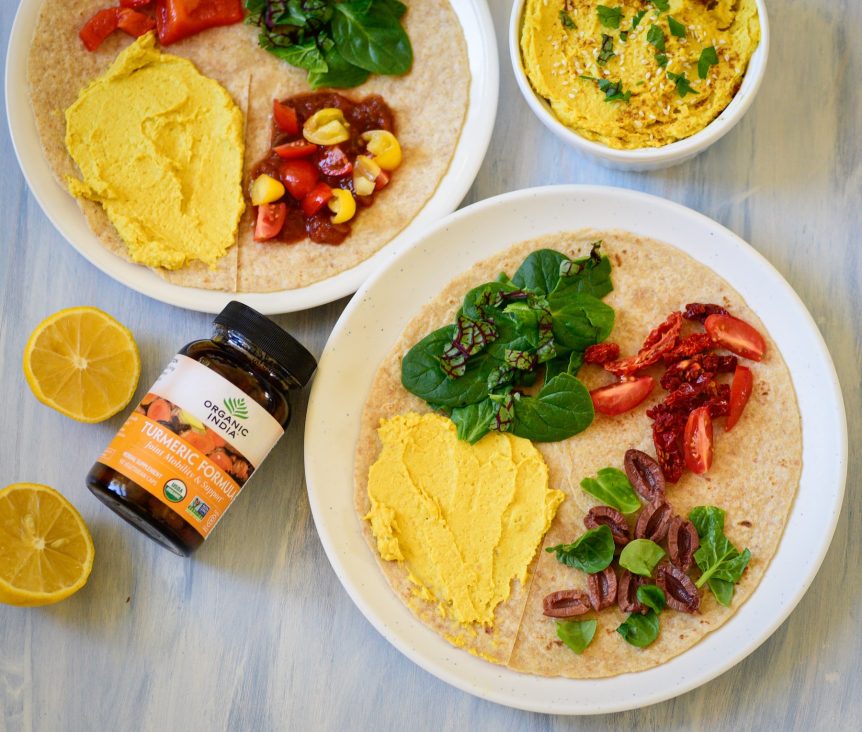 Turmeric Hummus Wrap