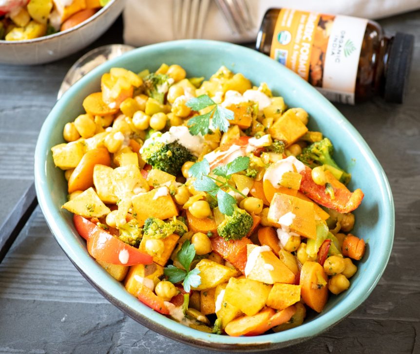 Cauliflower chickpea bake