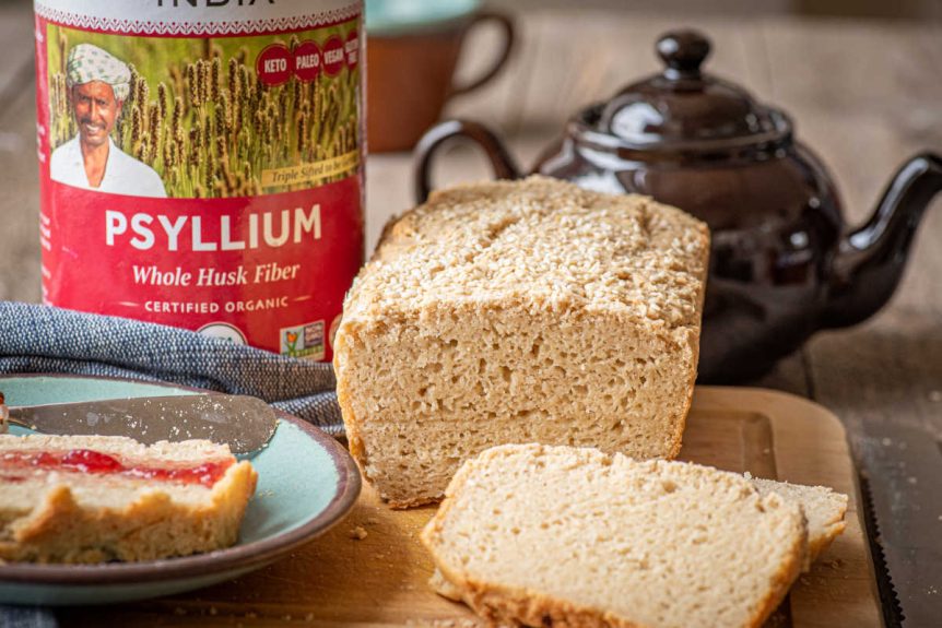 Gluten-free bread, the perfect sandwich loaf, made with psyllium whole husk fiber.
