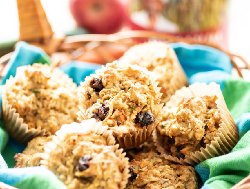 Morning glory muffins with psyllium husk