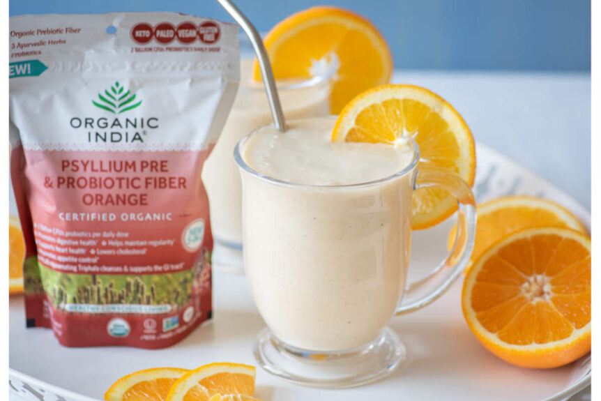 Orange Julius Smoothie with fresh orange and Psyllium