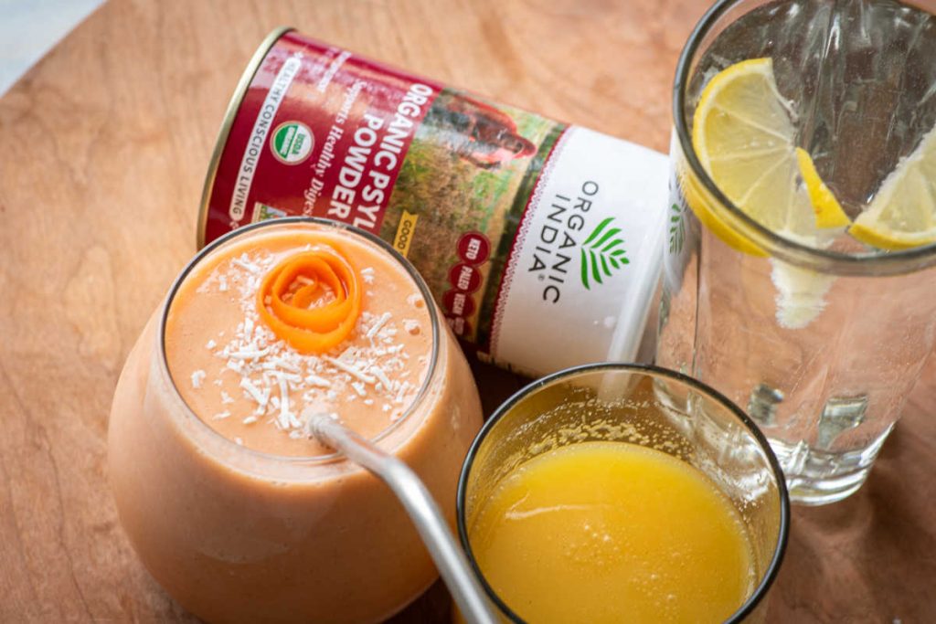 Psyllium powder for juice, smoothies and water.
