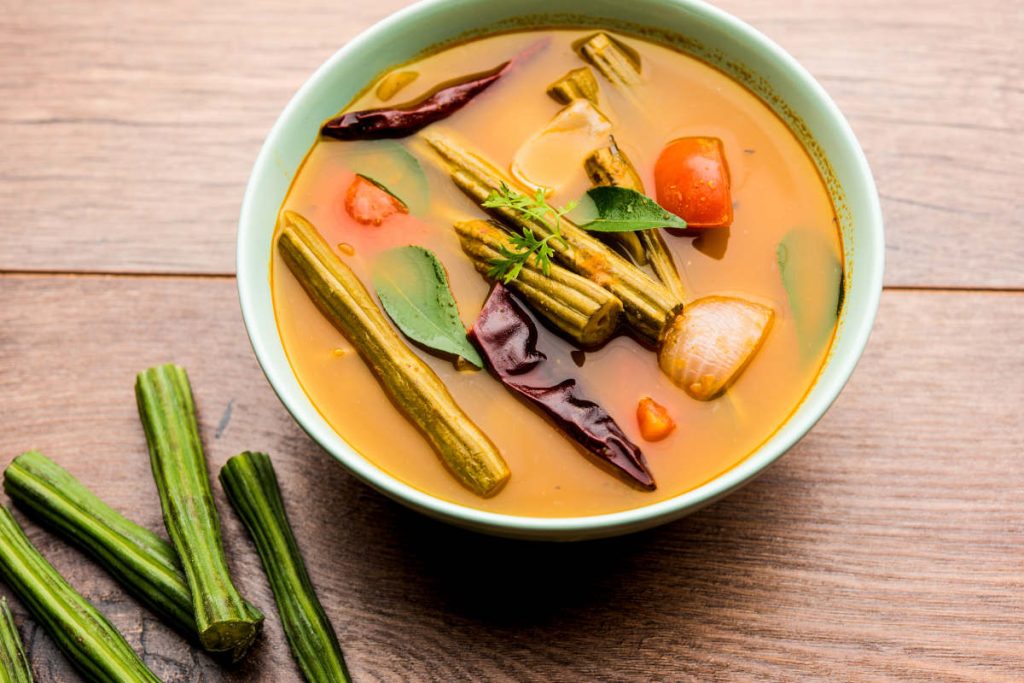 Sambhar with moringa pods, an ayurvedic superfood