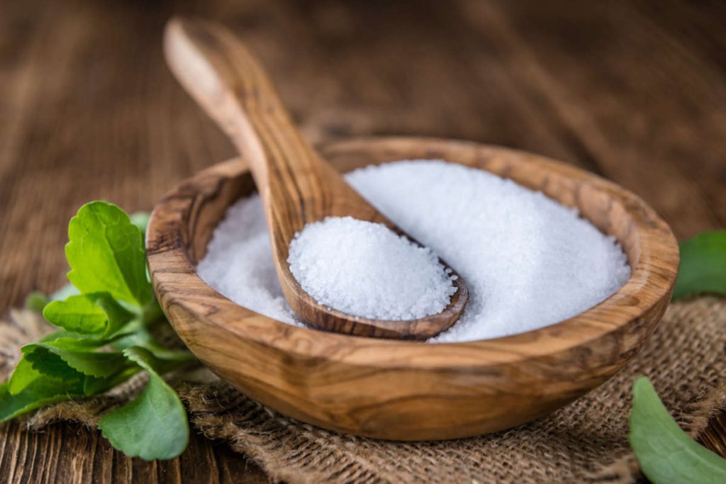 white stevia powder one of the more processed types of stevia.